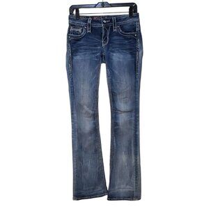 Rock Revival Women's Boot Cut Jeans - Distressed Dark Blue